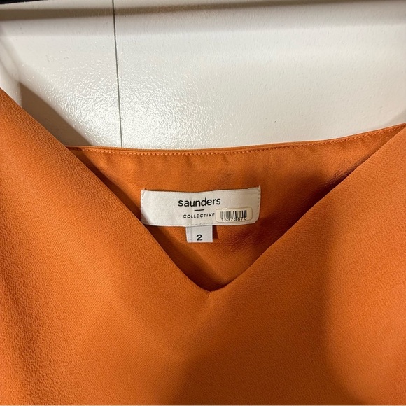 Saunders X RTR - Chiffon Overlay Dress - Orange - $345 size 2 - Picture 5 of 13